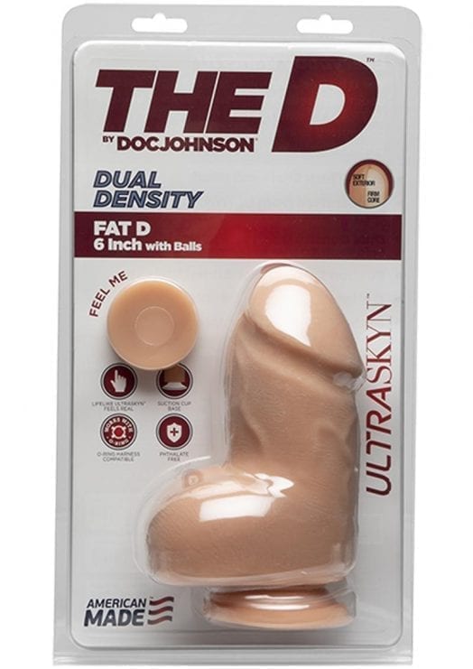 The D Fat D W Balls Ultraskyn 6 Inch Dildo Suction Cup Feel The Vibration