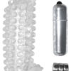 Studded Cock Teaser Penis Extension Sleeve Waterproof Clear