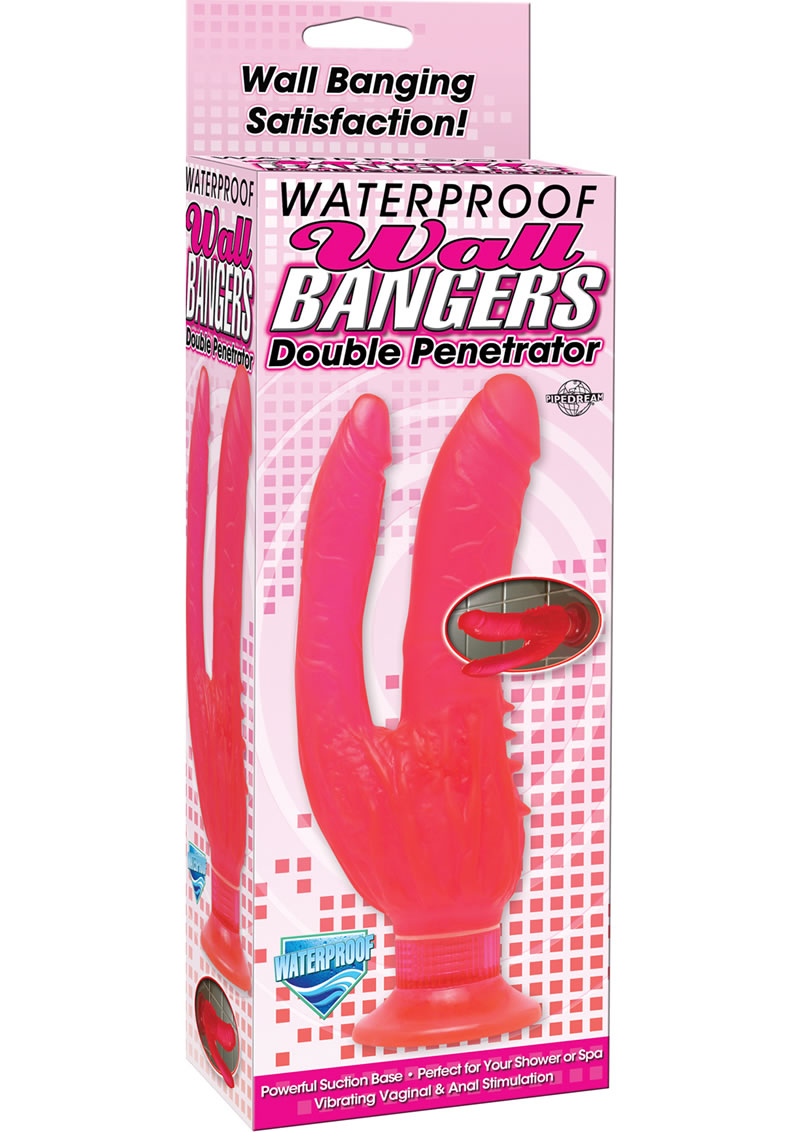 Wall Bangers Double Penetrator Waterproof 9 Inch Pink