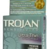Trojan Condom Sensitivity Ultra Thin Lubricated 3 Pack