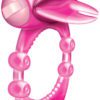 Forked Tongue Vibrating Silicone Cock Ring Waterproof Magenta