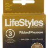 Lifestyles Condom Ribbed Pleasure Lubricated 3 Pack