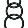 Super Silicone Cockrings Set Of 3 Rings Waterproof Black