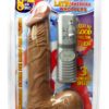 Real Skin Latin American Whoppers Vibrating Dong With Balls 8 Inch Brown