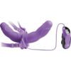 Fetish Fantasy Elite Vibrating Double Delight Strap On Silicone Waterproof 10 Inch Purple