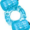 Hero Double Pleaser Teaser Cock Ring Waterproof Blue