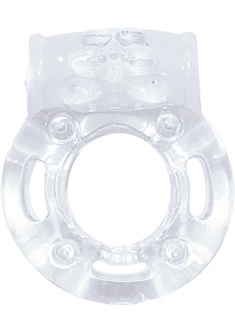 Macho Crystal Collection Vibrating Cockring Clear