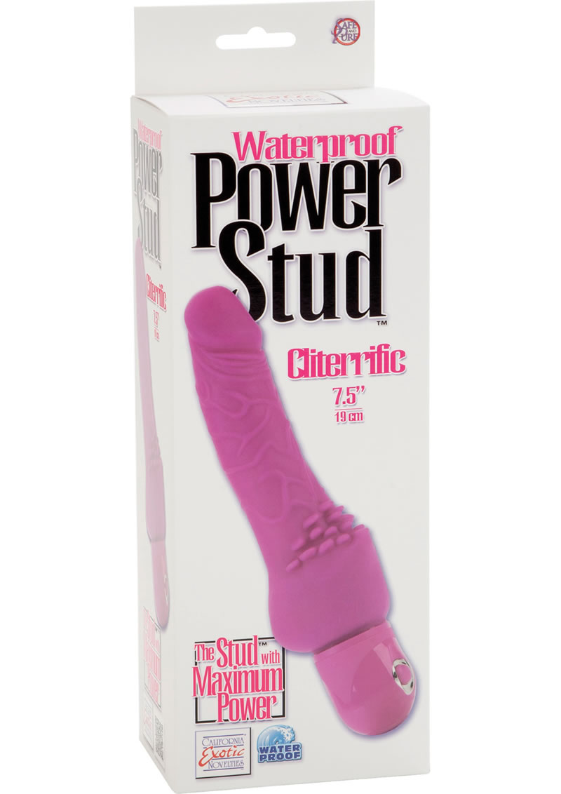 Power Stud Cliterrific Vibrator Waterproof Pink 6.75 Inch