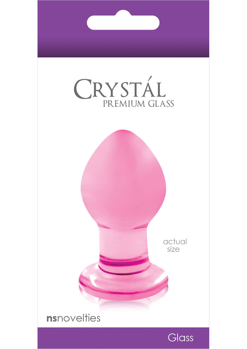 Crystal Premium Glass Plug Pink 3 Inch