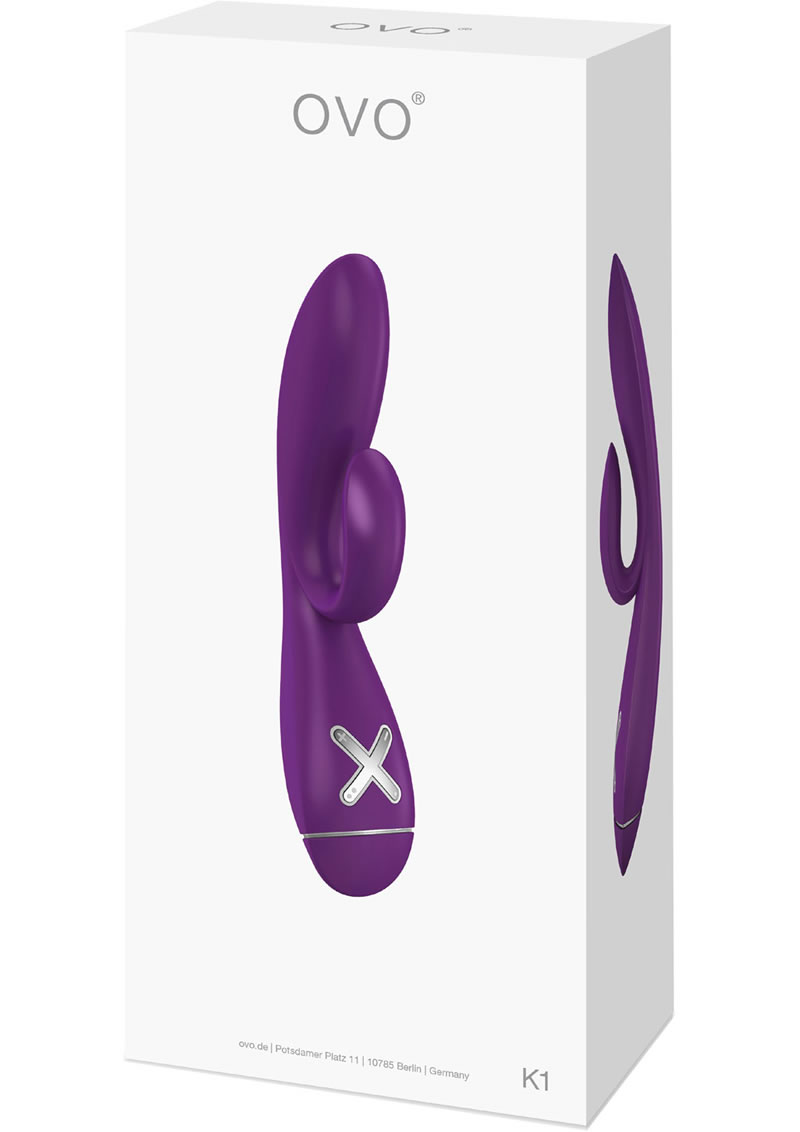 Ovo K1 Silicone Rabbit Waterproof Violet And Chrome