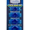 TitanMen Tools Cock Ring Set Blue 4 Each Per Set