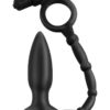 Anal Fantasy Collection Silicone Ass Kicker Plug With Cockring Waterproof Black