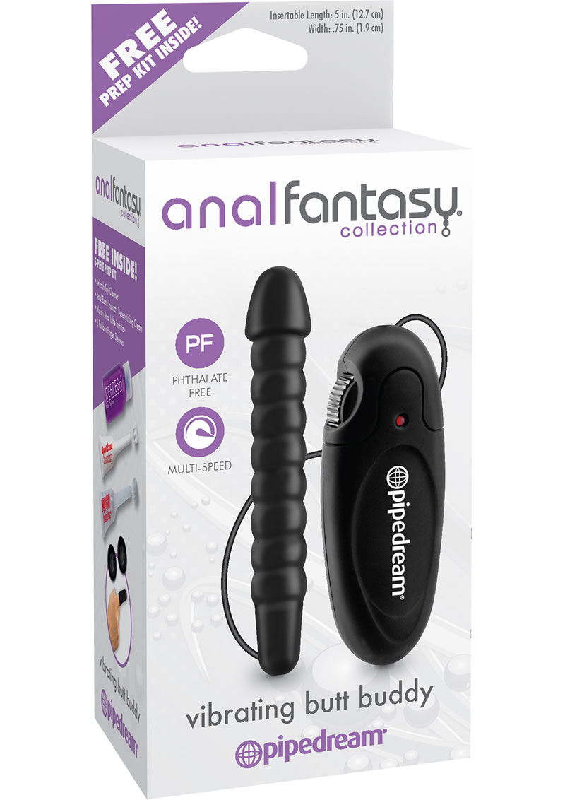 Anal Fantasy Collection Vibrating Butt Buddy Black 5 Inch