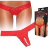 Hustler Toys Crotchless Stimulating Panties Thong With Pearl Pleasure Beads Red Medium/Large