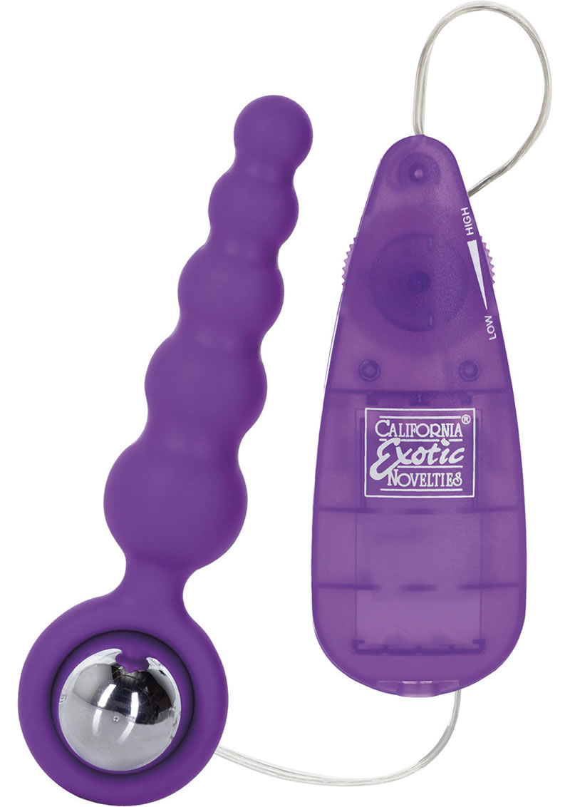 Booty Call Booty Shaker Silicone Remote Wired Control Anal Probe Purple 4 Inch