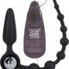 Booty Call Booty Double Dare Silicone Wired Remote Control Anal Probe With Beads Black