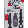 Booty Call Booty Vibro Kit Silicone Wired Remote Control Anal Probes Black 2Each
