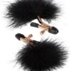 Entice Accessories Feather Nipplettes Nipple Clamps Black