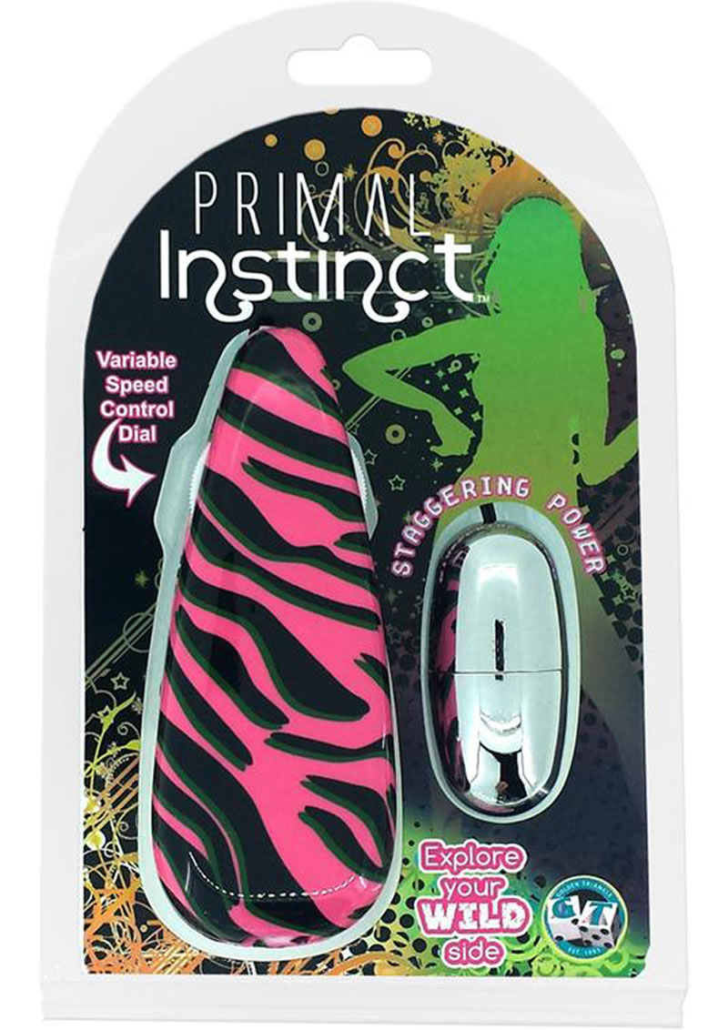 Primal Instinct Wired Remote Control Bullet Zebra Print Pink