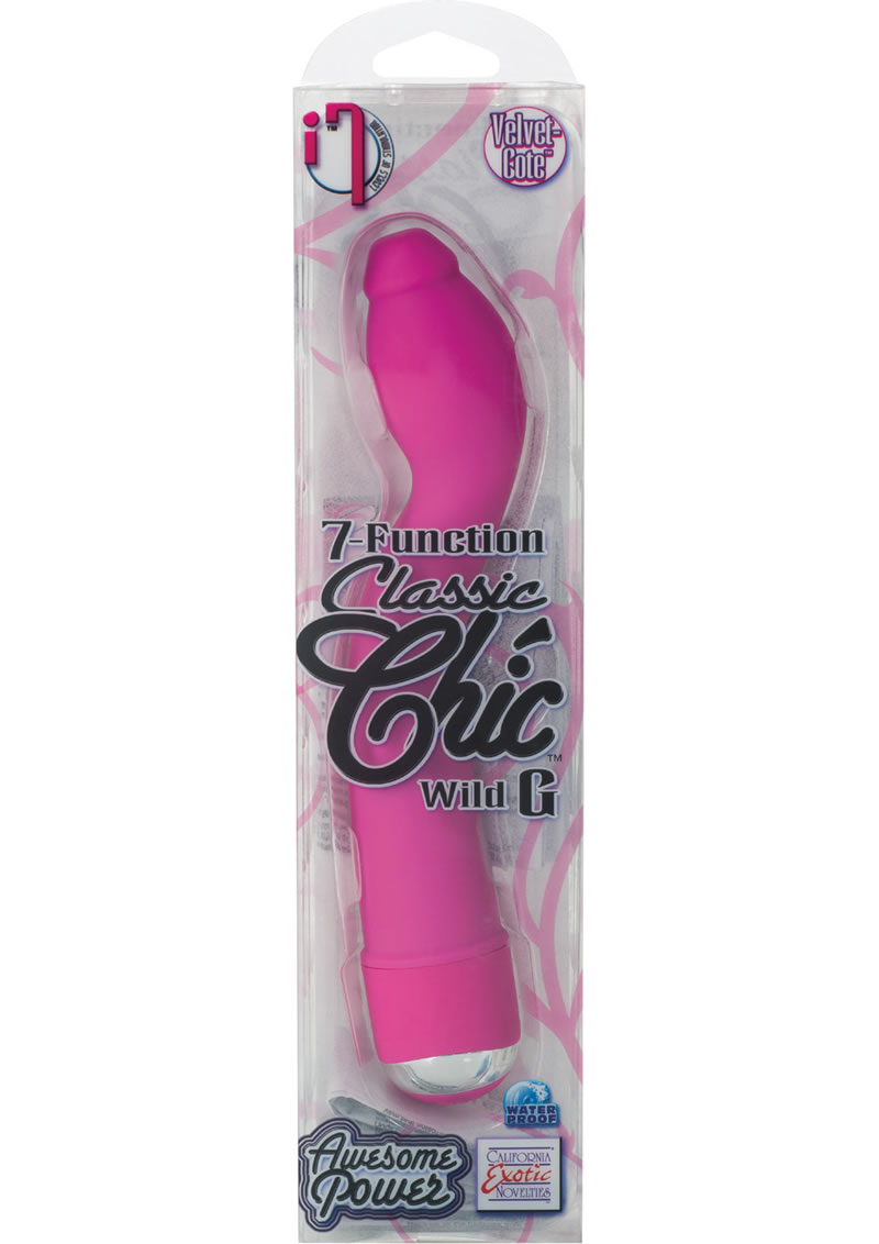 7 Function Classic Chic Wild G Velvet Cote Vibrator Waterproof Pink 6.25 Inch