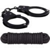 Sinful Metal Cuffs With Keys And Love Rope Black