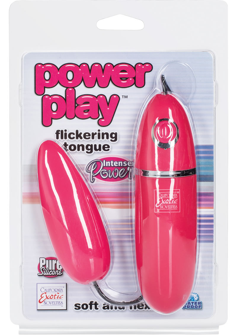 Power Play Flickering Tongue Silicone Massager Waterproof Pink 4 Inch