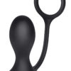 Dr. Kaplan Prostate Silicone Probe With Cockring Black 3.5 Inch