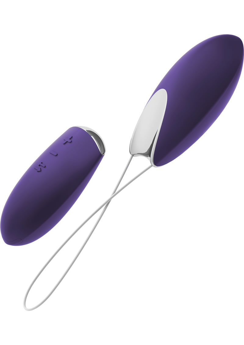 Ovo R1 Silicone Rechargeable Bullet With Wireless Remote Showerproof Purple And Chrome