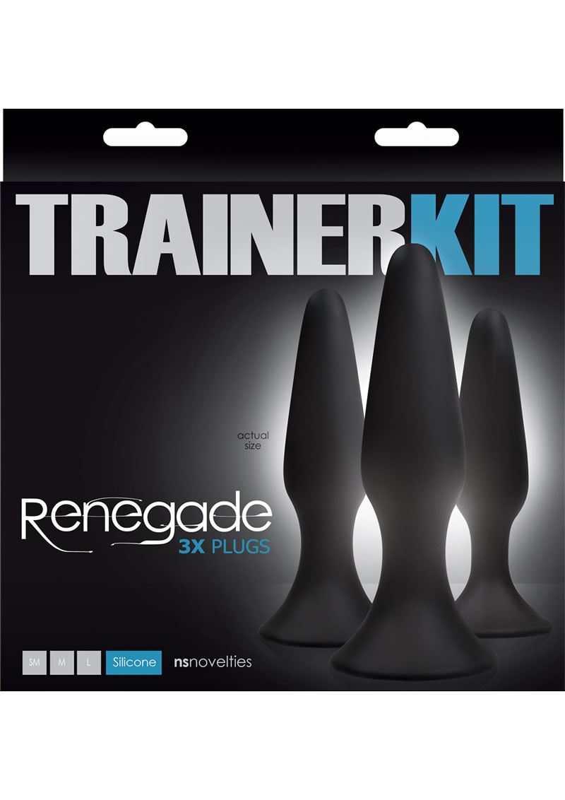 Renegade Trainer Anal Plug Kit Black 3 Each Per Set