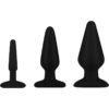 Hustler All About Anal Training Kit Silicone Anal Plugs Black 3 Each Per Kit