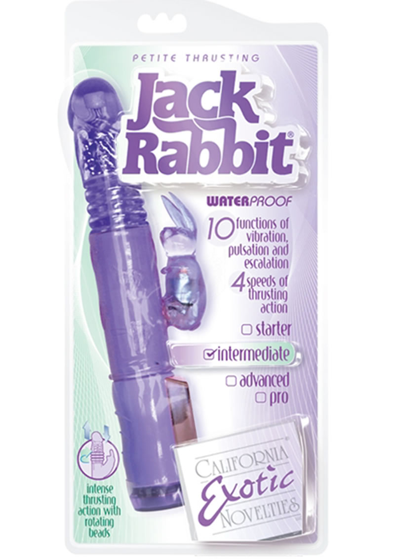 Petite Thrusting Jack Rabbit Dual Vibe Waterproof Purple 5 Inch