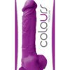 Colours Pleasures Realistic Silicone Dong With Balls Purple 8 Inch