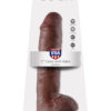 King Cock Realistic Dildo With Balls Brown 11 Inch