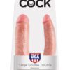 King Cock U-Shaped Large Double Trouble Dildo Flesh