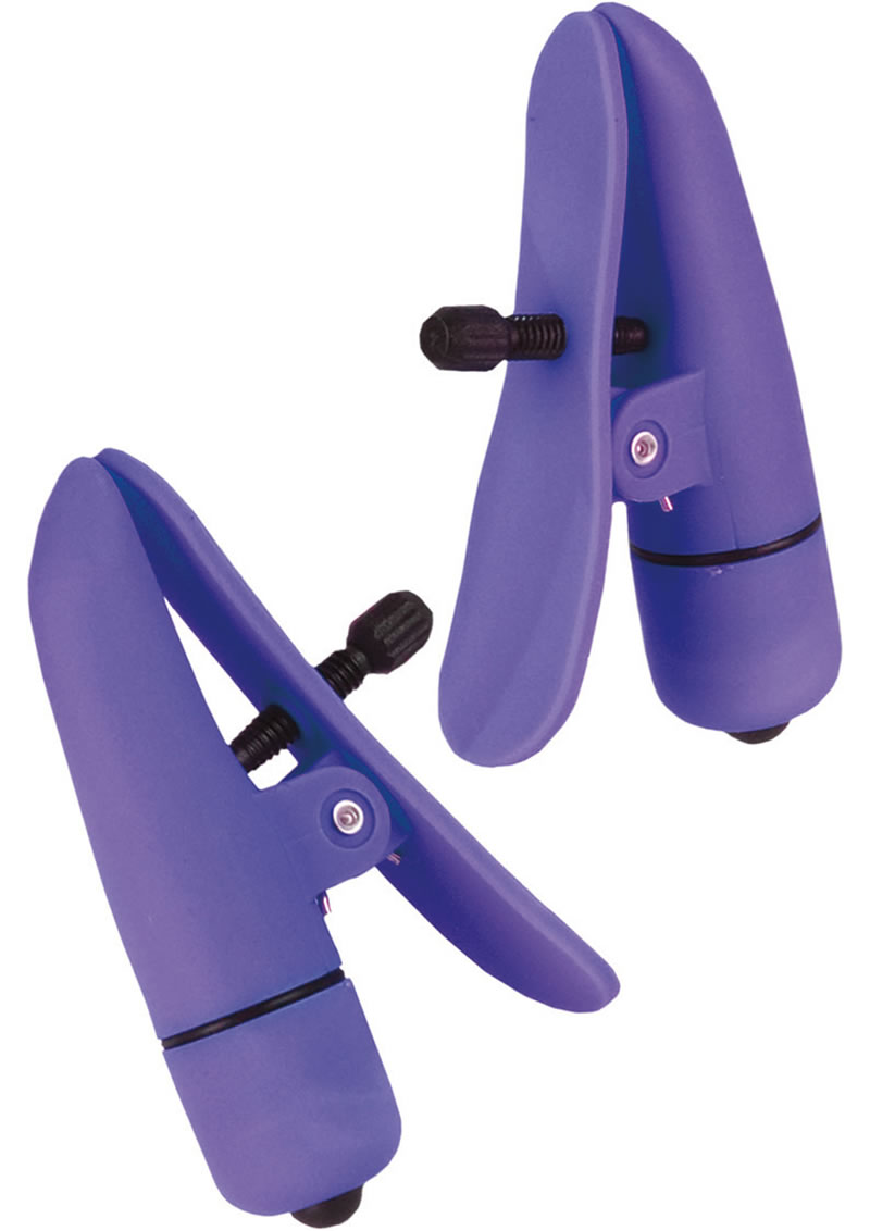 Nipple Play Nipplettes Vibrating Clamps Waterproof Purple