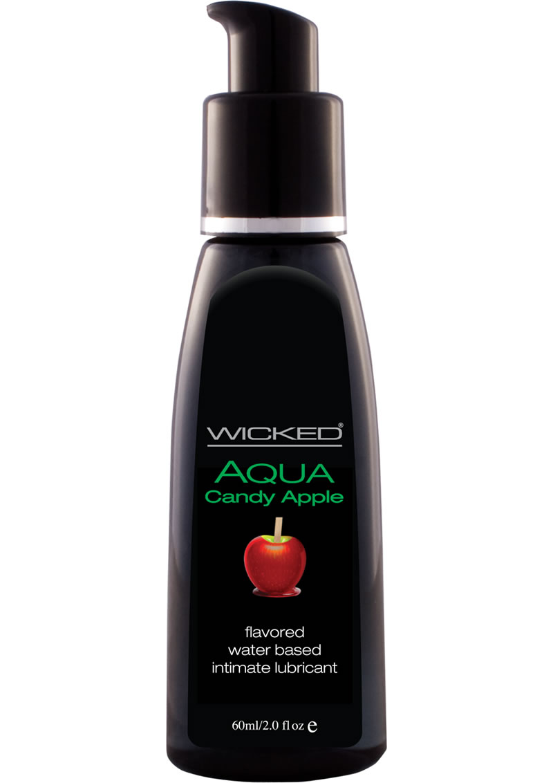 Wicked Aqua Water Based Flavored Lubricant Candy Apple 2 Ounce