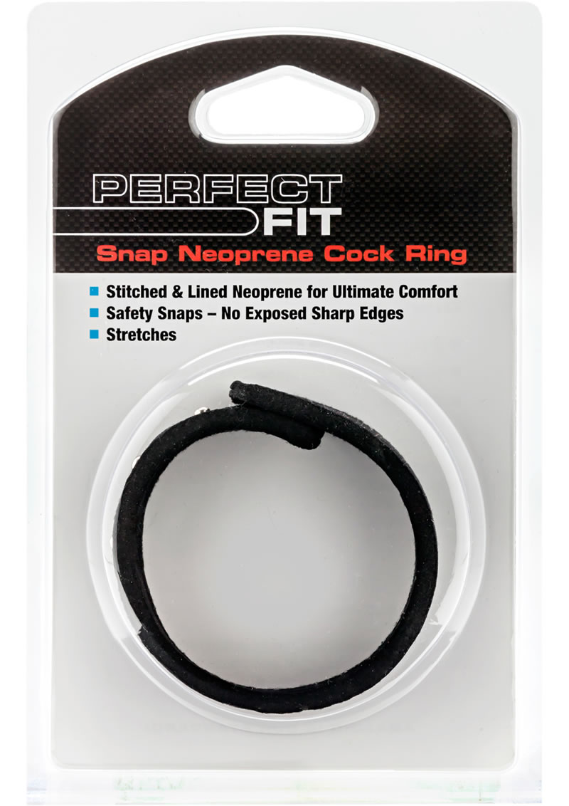 Perfect Fit Neoprene Snap Adjustable Cock Ring Black
