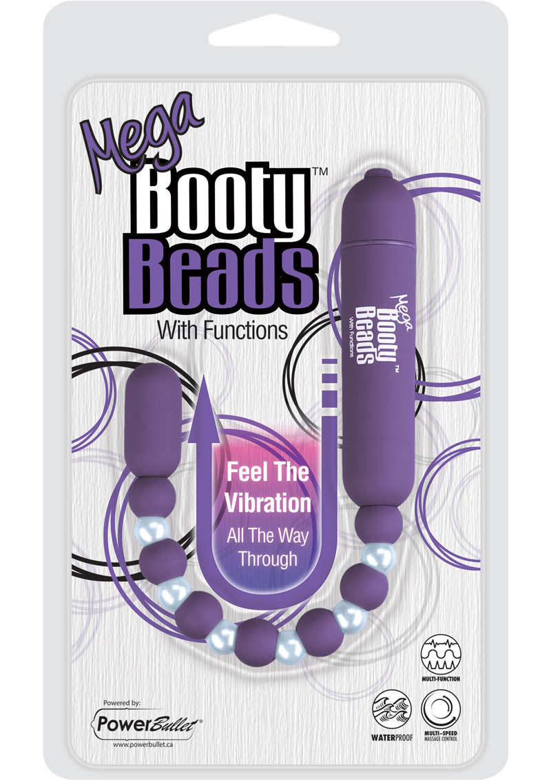 Mega Booty Beads With Functions Silicone Waterproof Purple