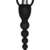 Adam and Eve Vibrating Silicone Anal Beads Waterproof Black 7.75 Inch