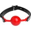 Master Series The Hush Gag Silicone Adjustable Comfort Ball Gag Red