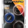 Stay Hard Donut Rings Cockrings Assorted Colors 3 Each Per Pack