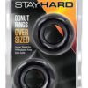 Stay Hard Donut Rings Oversized Cockrings Black 2 Each Per Pack