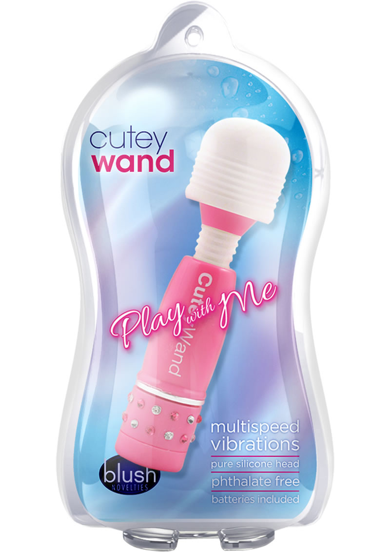 Play With Me Silicone Cutey Wand Mini Massager Pink 4 Inch