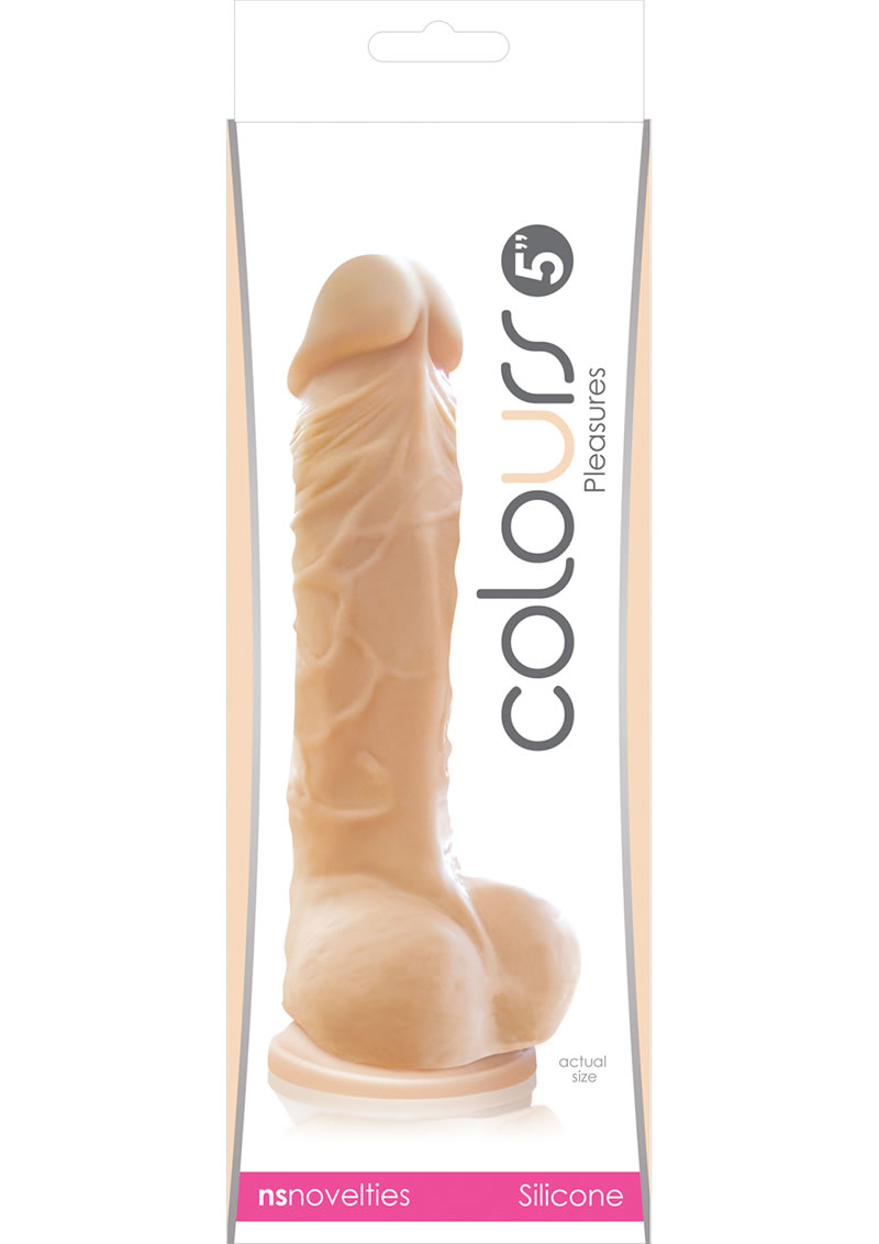 Colours Pleasures Realistic Silicone Dong White 5 Inch