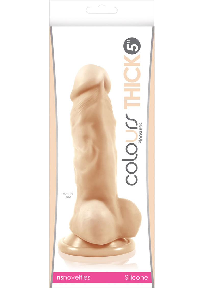 Colours Pleasures Dong Thick Silicone White 5 Inches