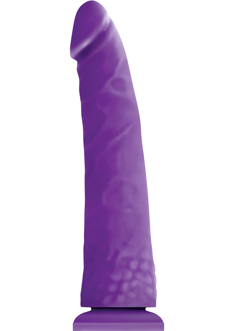 Colours Pleasures Dong Thin Silicone Purple 8 Inches