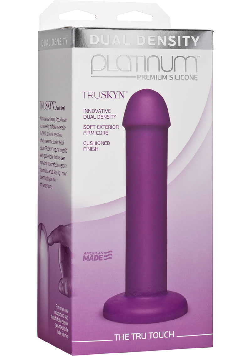 Platinum Truskyn The Tru Touch Silicone Dildo Purple 7.5 Inches