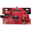 Master Series Embossed Strap Breathable Ball Gag Red