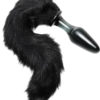 Frisky Midnight Fox Glass Anal Plug With Tail Black