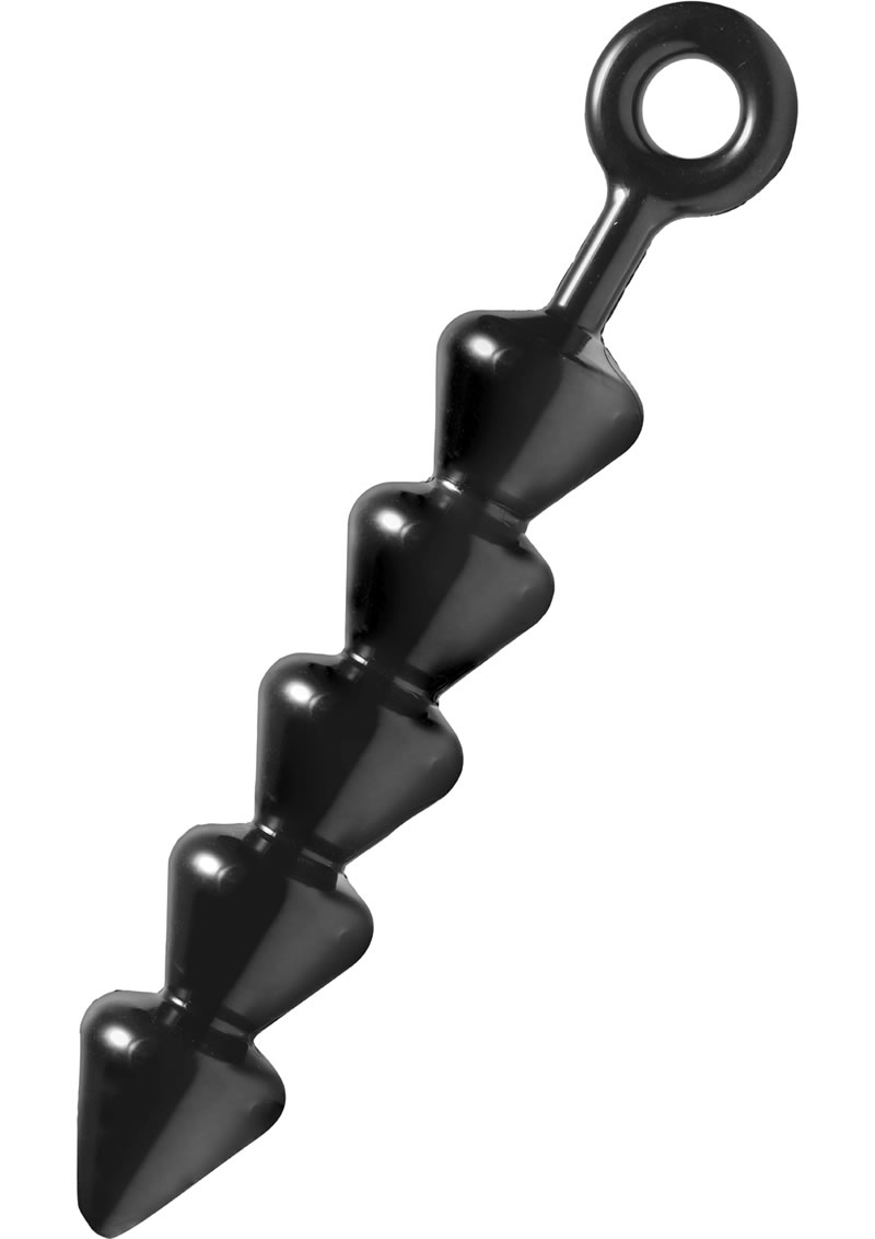 Master Series Spades Xl Anal Beads Black 12.25 Inches